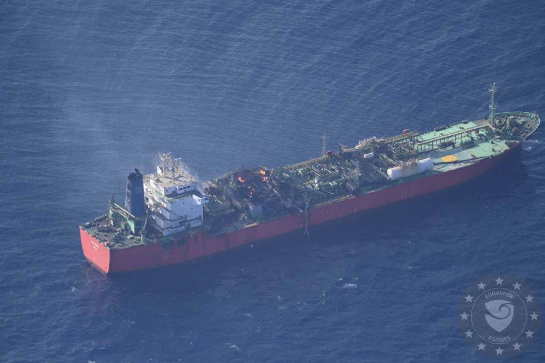 Fire damage on LPG tanker MV Falcon